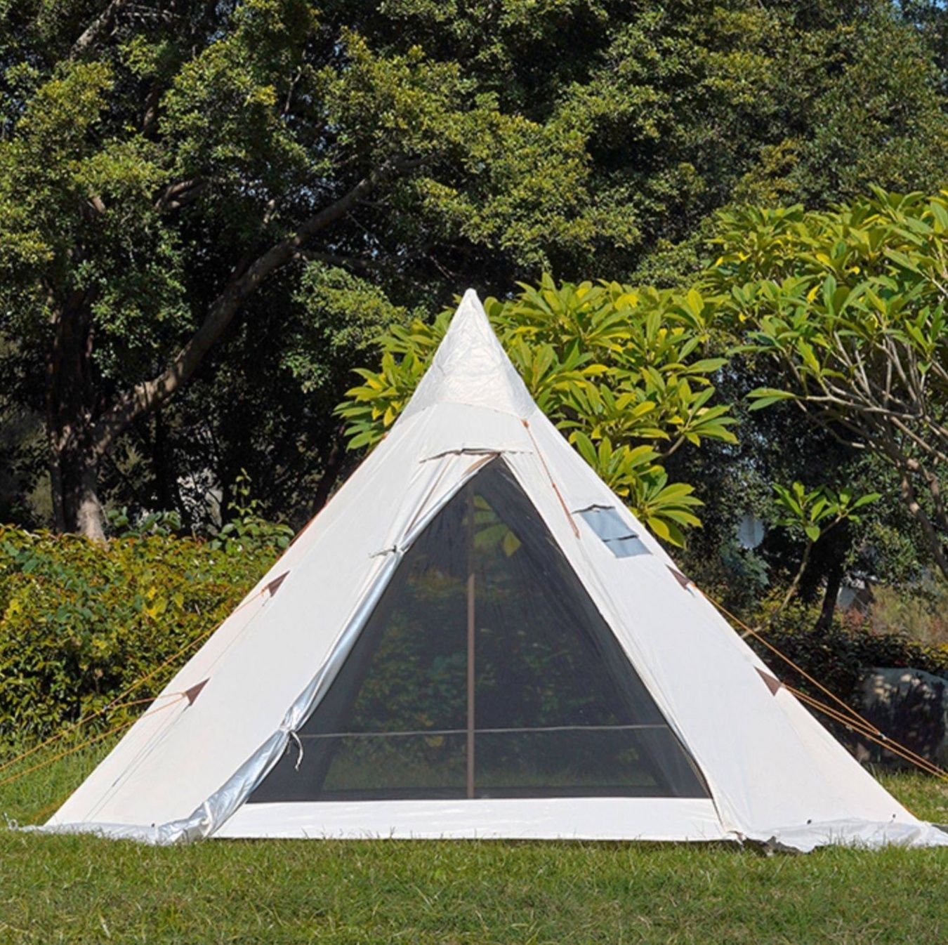 キャンプ用品 六角印第安式大型ワンポールテント