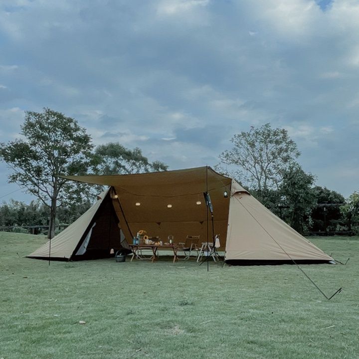 キャンプ用品 大型開放式ツールーム型ファミリーテント