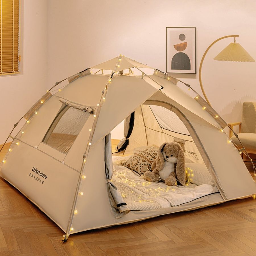 キャンプ用品 室内外兼用自動開閉式ファミリーテント