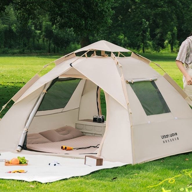 キャンプ用品 室内外兼用自動開閉式ファミリーテント
