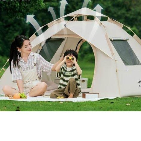 キャンプ用品 室内外兼用自動開閉式ファミリーテント