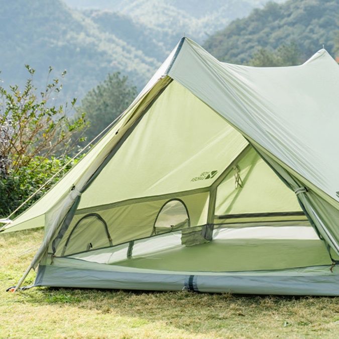 キャンプ用品 大型三角錐型ワンポールファミリーテント