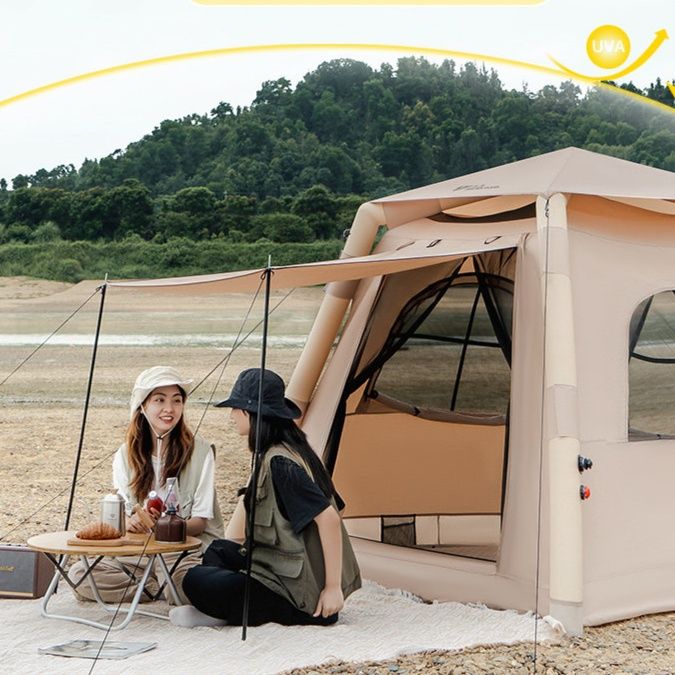 キャンプ用品 一体型充気式自動展開ファミリーテント