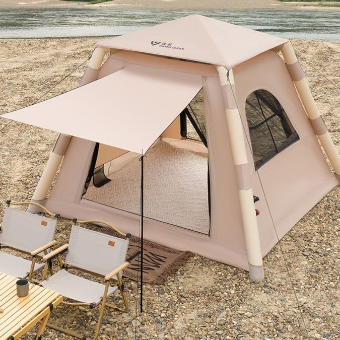 キャンプ用品 一体型充気式自動展開ファミリーテント