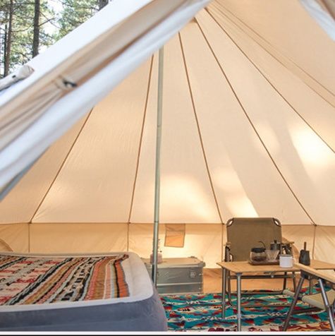 キャンプ用品 円錐型大型ワンポールテント家族用居住空間