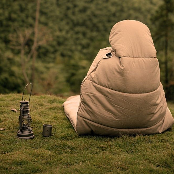 キャンプ用品 ゆったり快適封筒型二人用寝袋