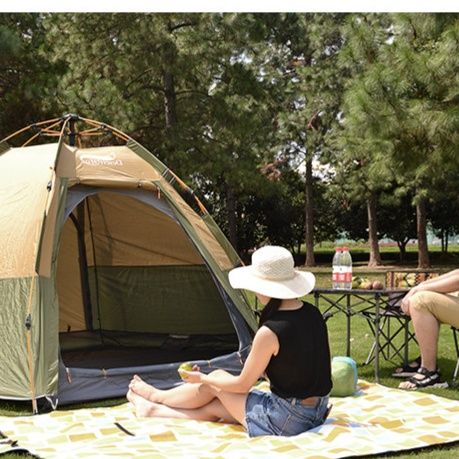 キャンプ用品 六角形自動設営ドーム型大型テント