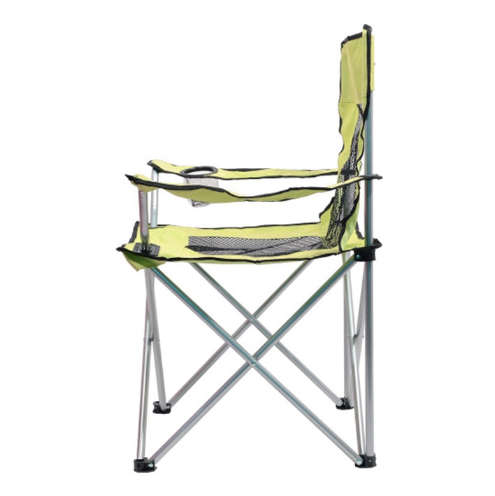 キャンプ用品 通気性抜群メッシュ背もたれ折りたたみ式肘掛けチェア