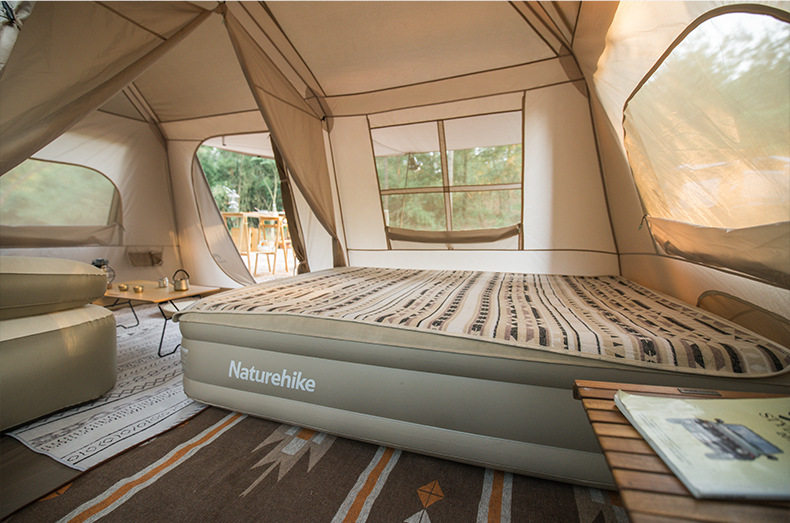 キャンプ用品 大型コットン混紡五面通気式ファミリーテント