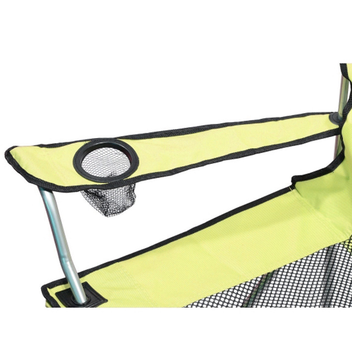 キャンプ用品 通気性抜群メッシュ背もたれ折りたたみ式肘掛けチェア