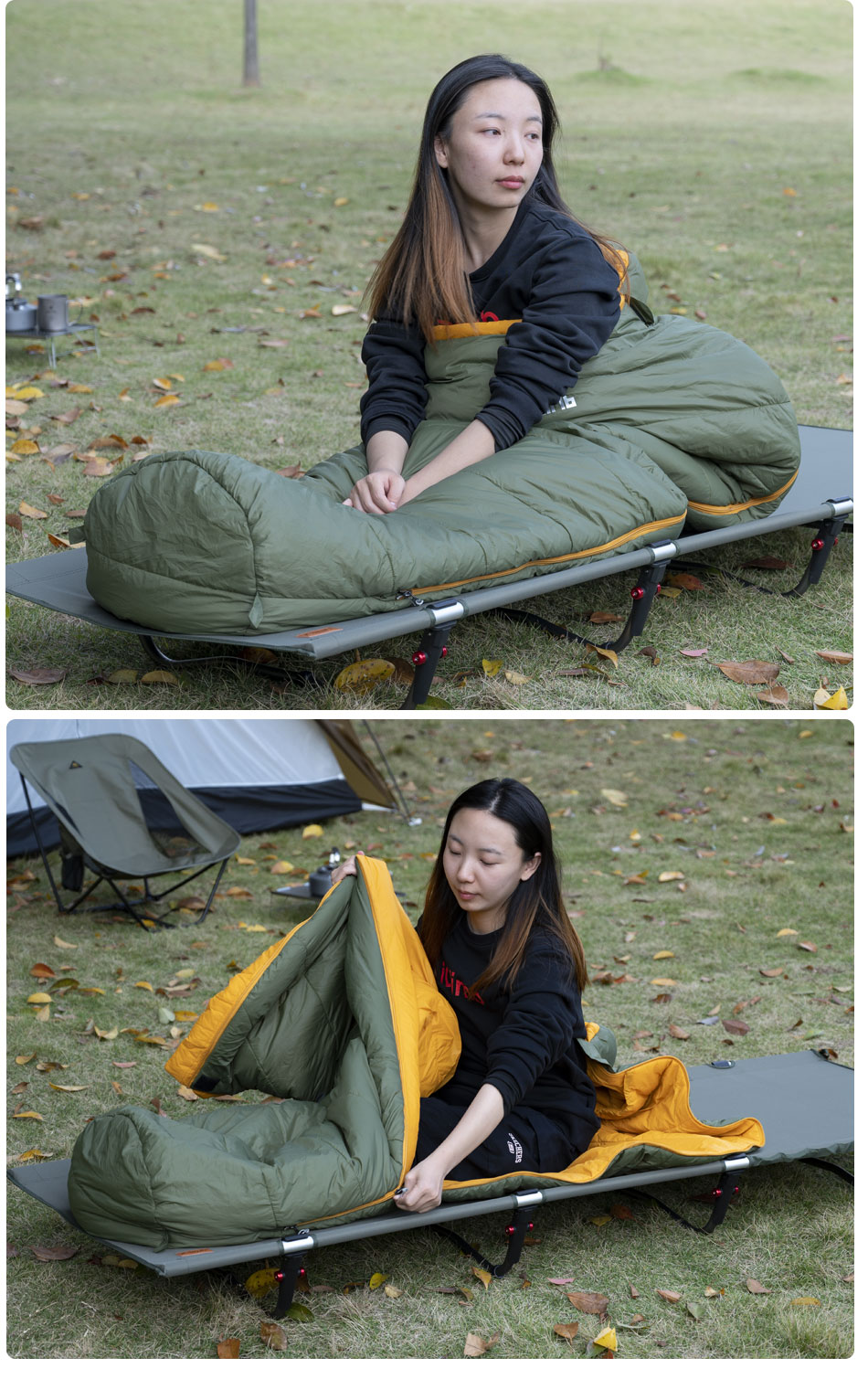 キャンプ用品 快眠折りたたみ式軽量寝袋