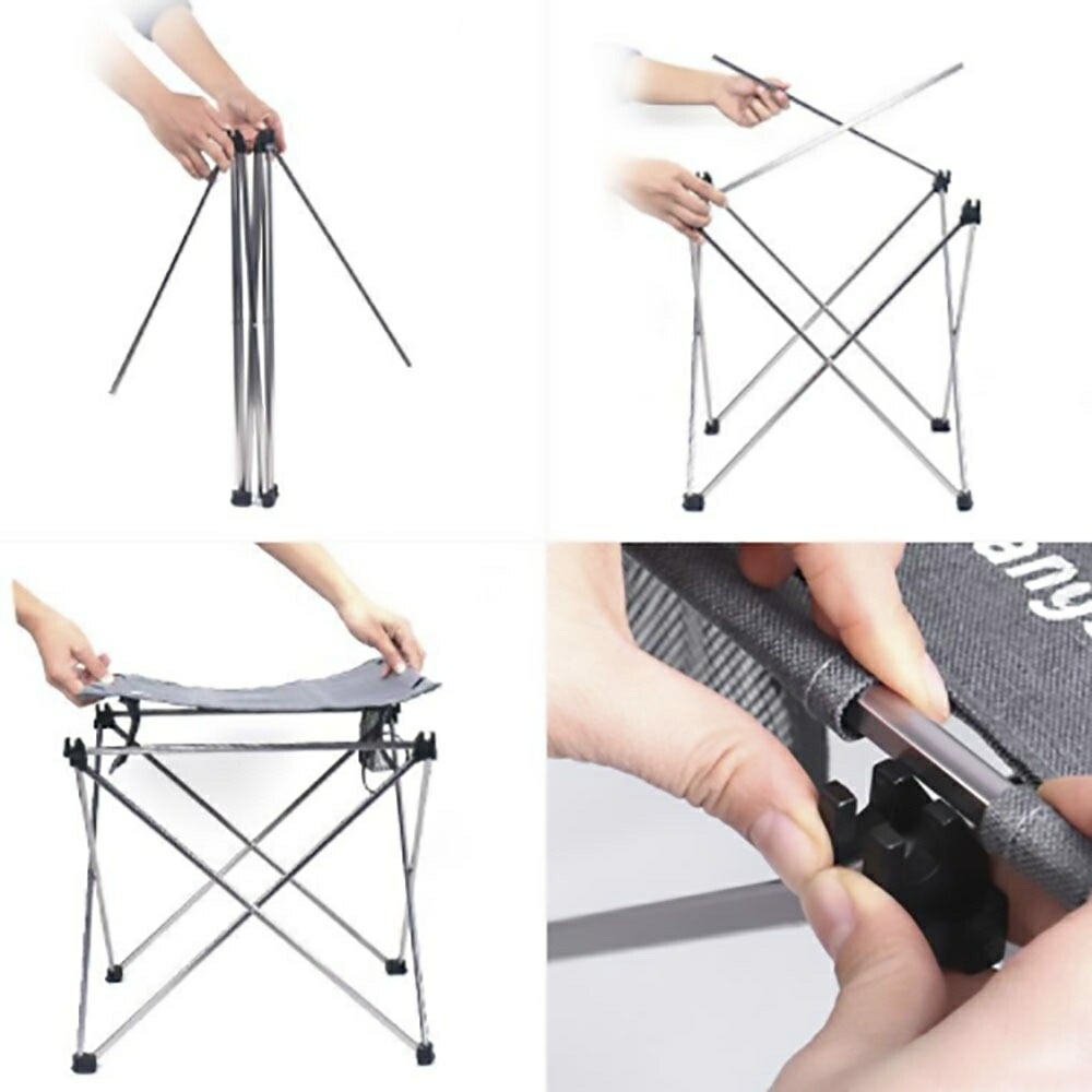 キャンプ用品 折りたたみ軽量黒色キャンプテーブル収納袋付き