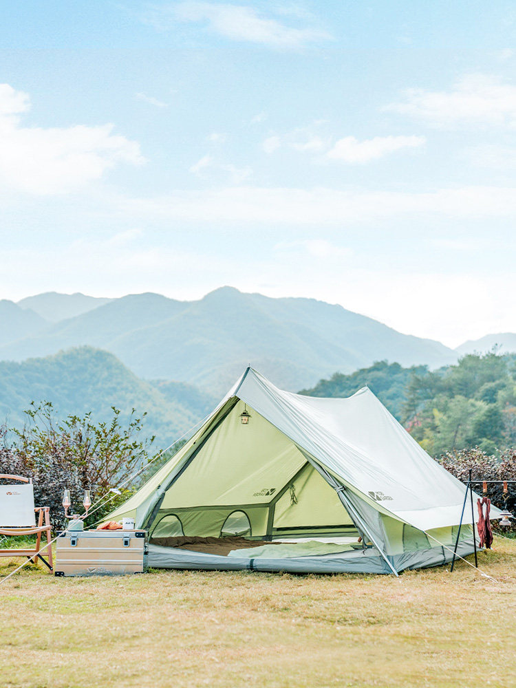 キャンプ用品 大型三角錐型ワンポールファミリーテント