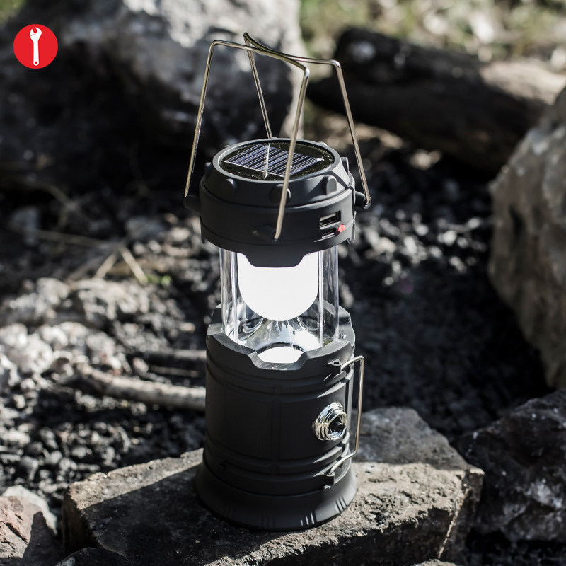 キャンプ用品 太陽光充電式折りたたみ携帯型ランタン