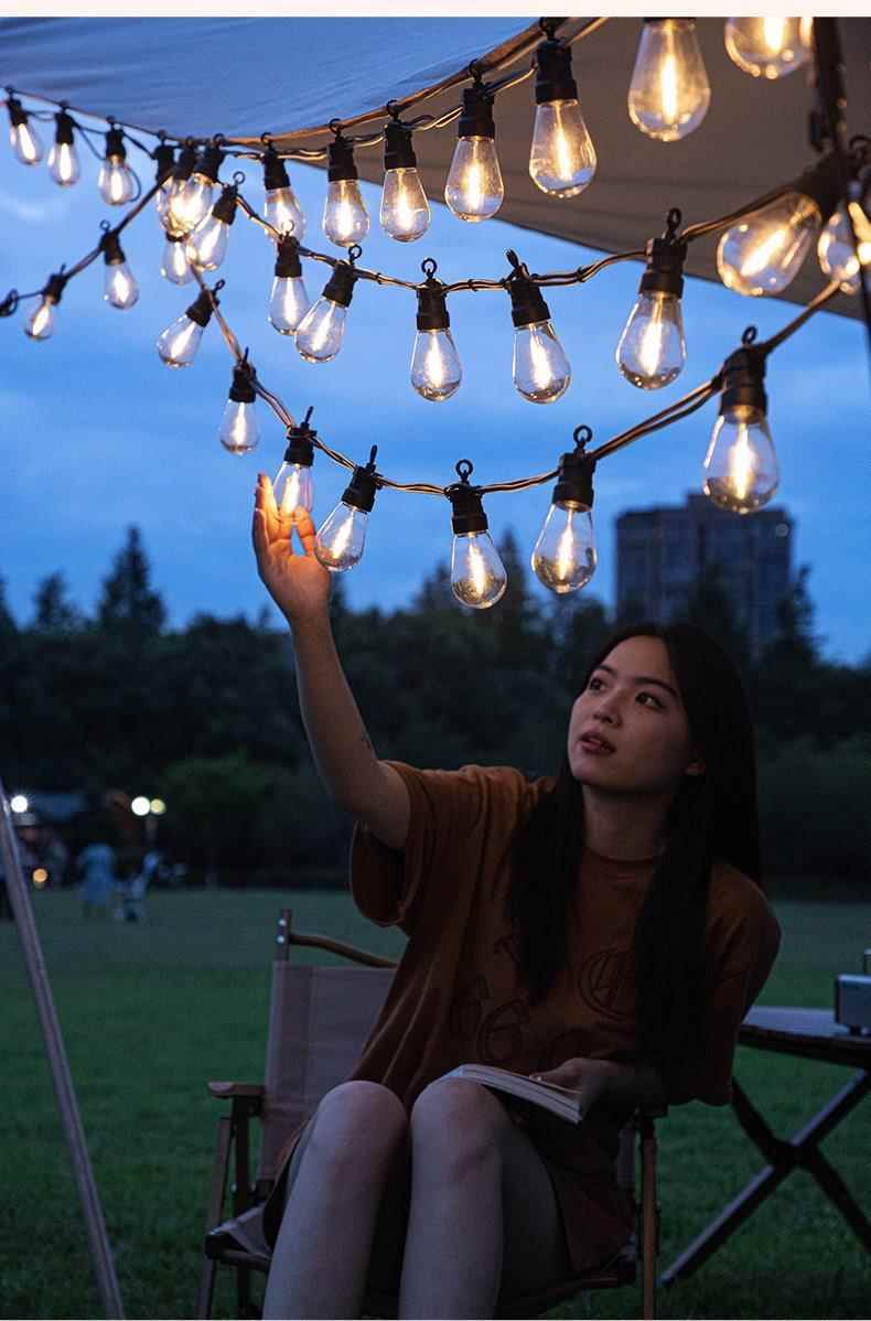 キャンプ用品 星空連なりストリングライト