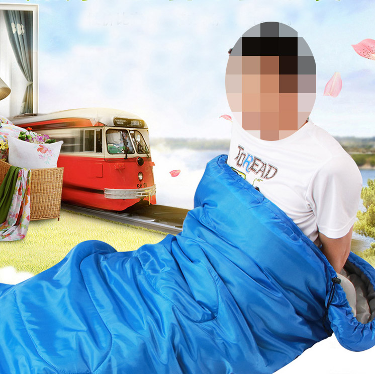 キャンプ用品 封筒型寝袋 枕付き コンパクト 通気性 撥水加工