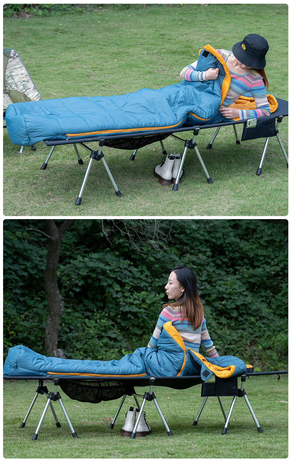 キャンプ用品 快眠折りたたみ式軽量寝袋