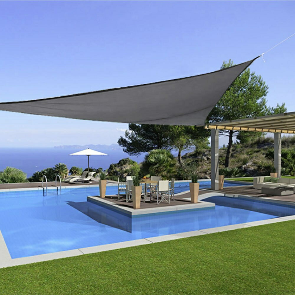 キャンプ用品 日よけ遮光テント グレー 三角形 屋外用日除けシェード