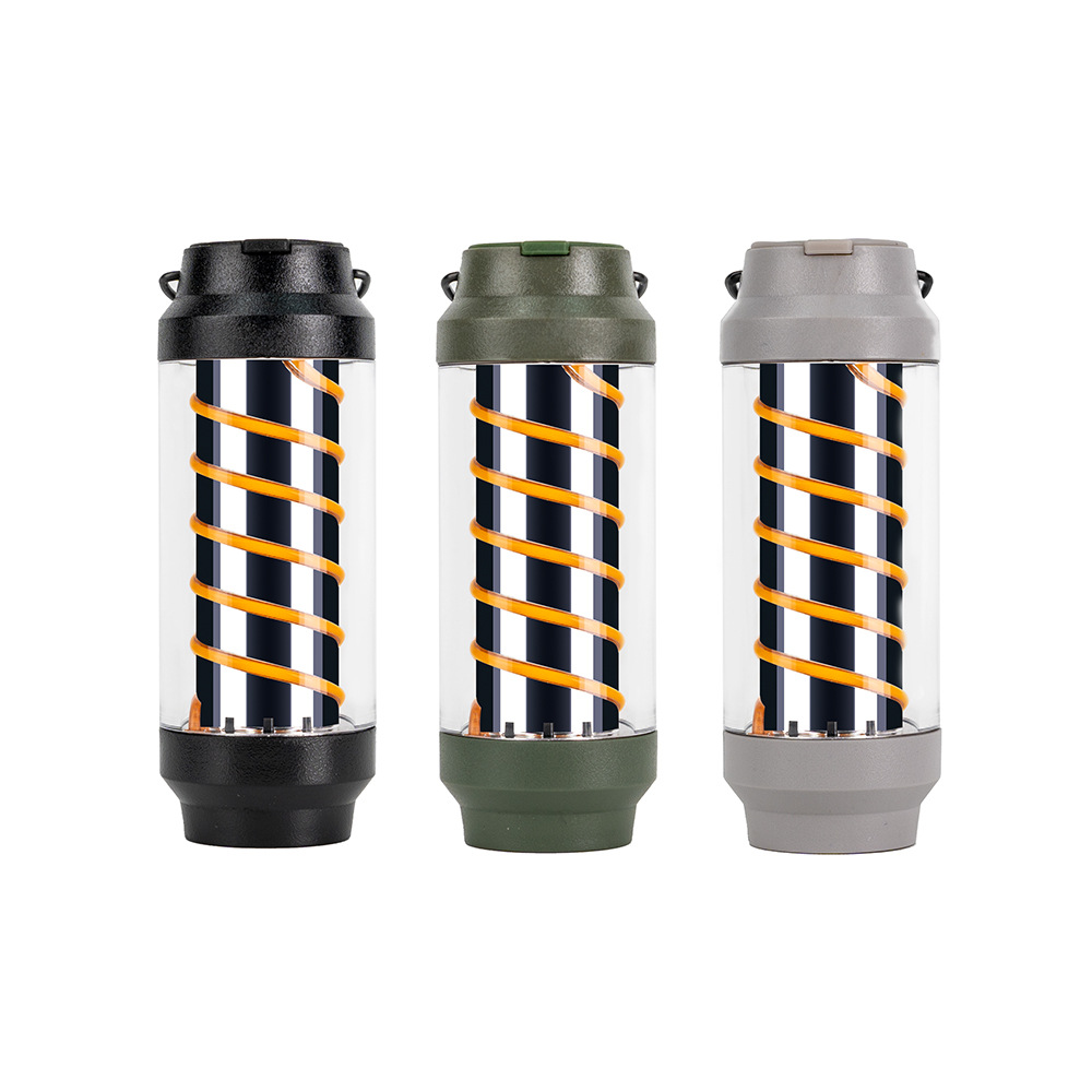 キャンプ用品 三脚式螺旋構造充電式ランタン