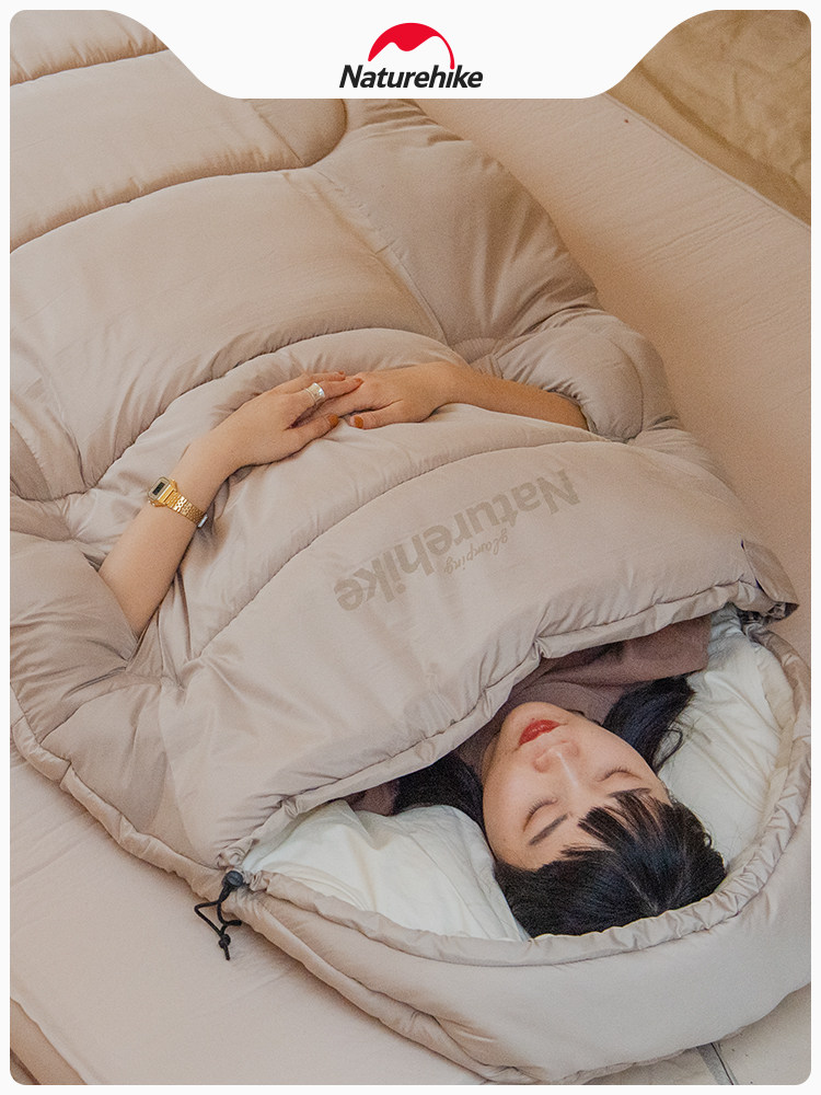 キャンプ用品 封筒型ゆったり快眠寝袋枕付き