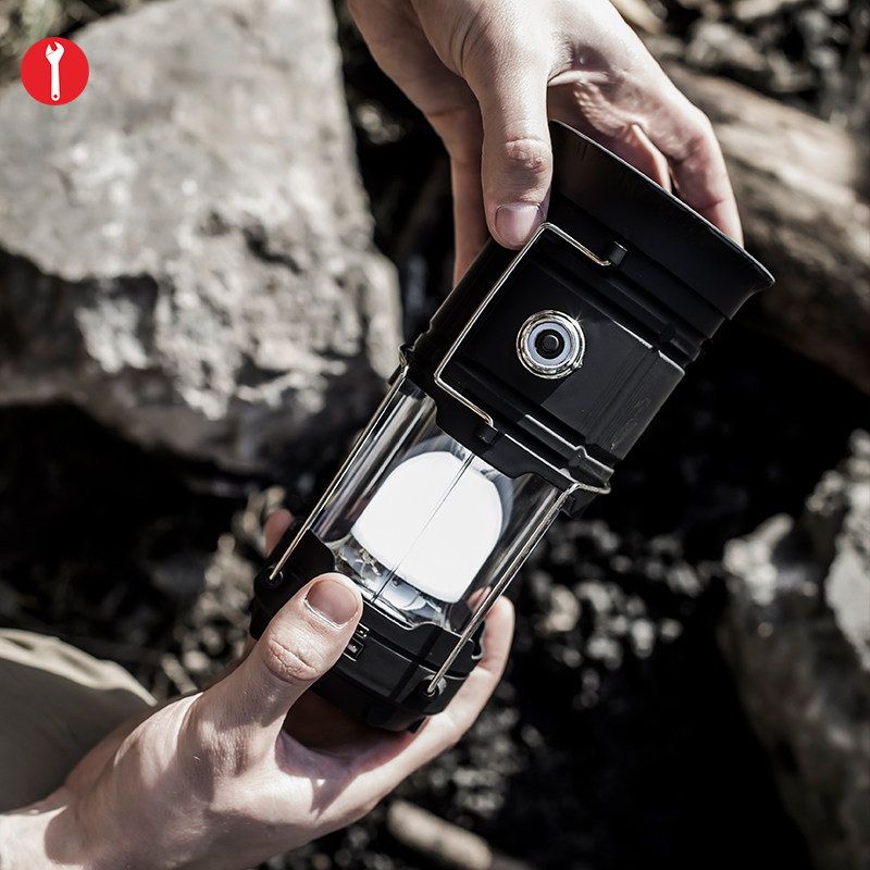 キャンプ用品 太陽光充電式折りたたみ携帯型ランタン