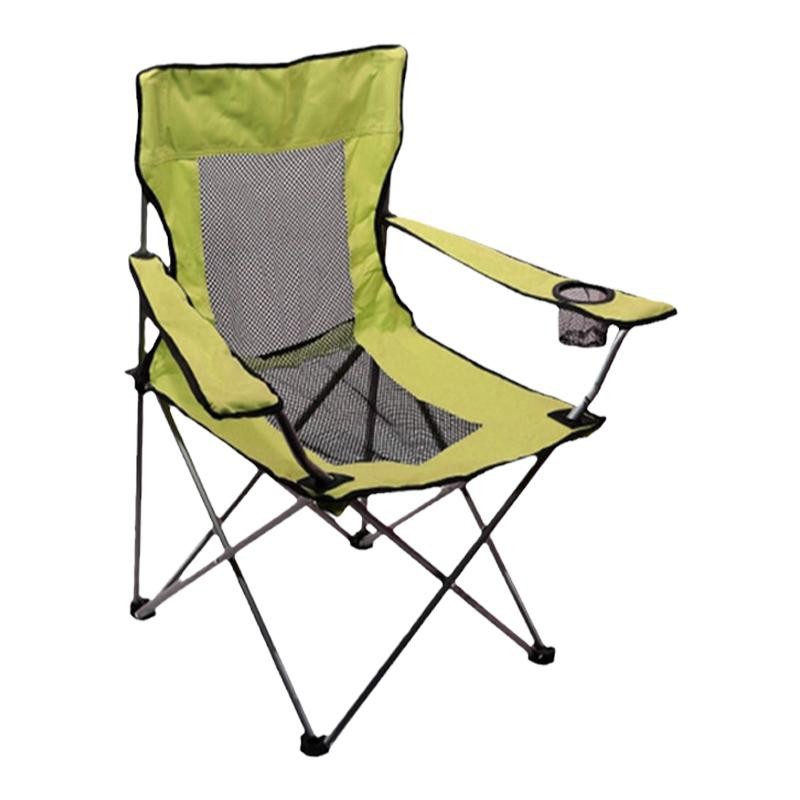 キャンプ用品 通気性抜群メッシュ背もたれ折りたたみ式肘掛けチェア