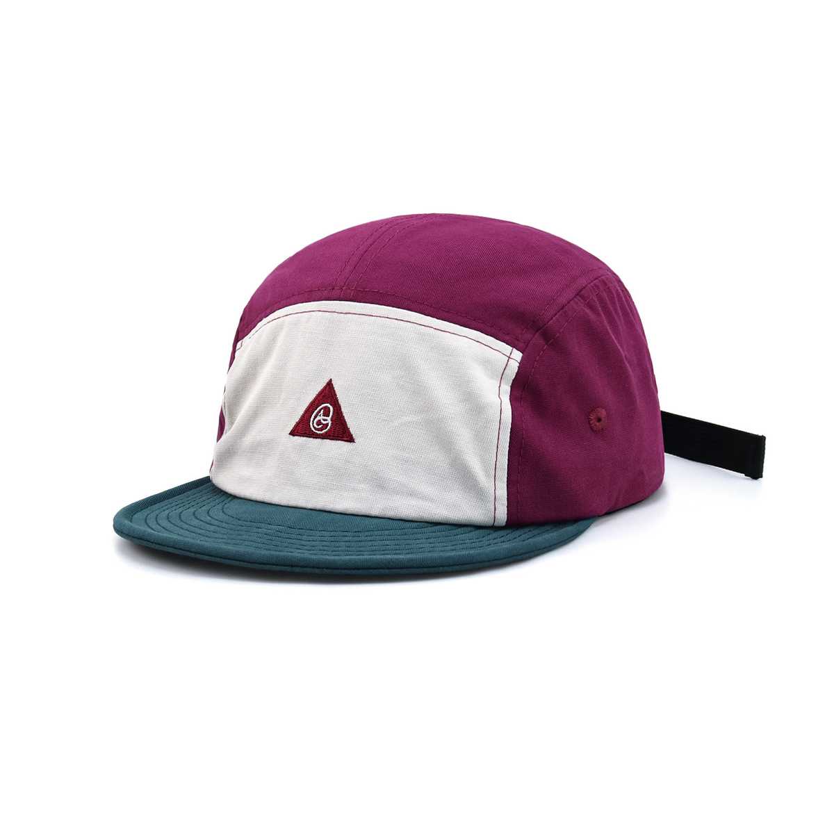 キャップ　メンズ 三角ロゴ入り切替五枚パネルキャップ