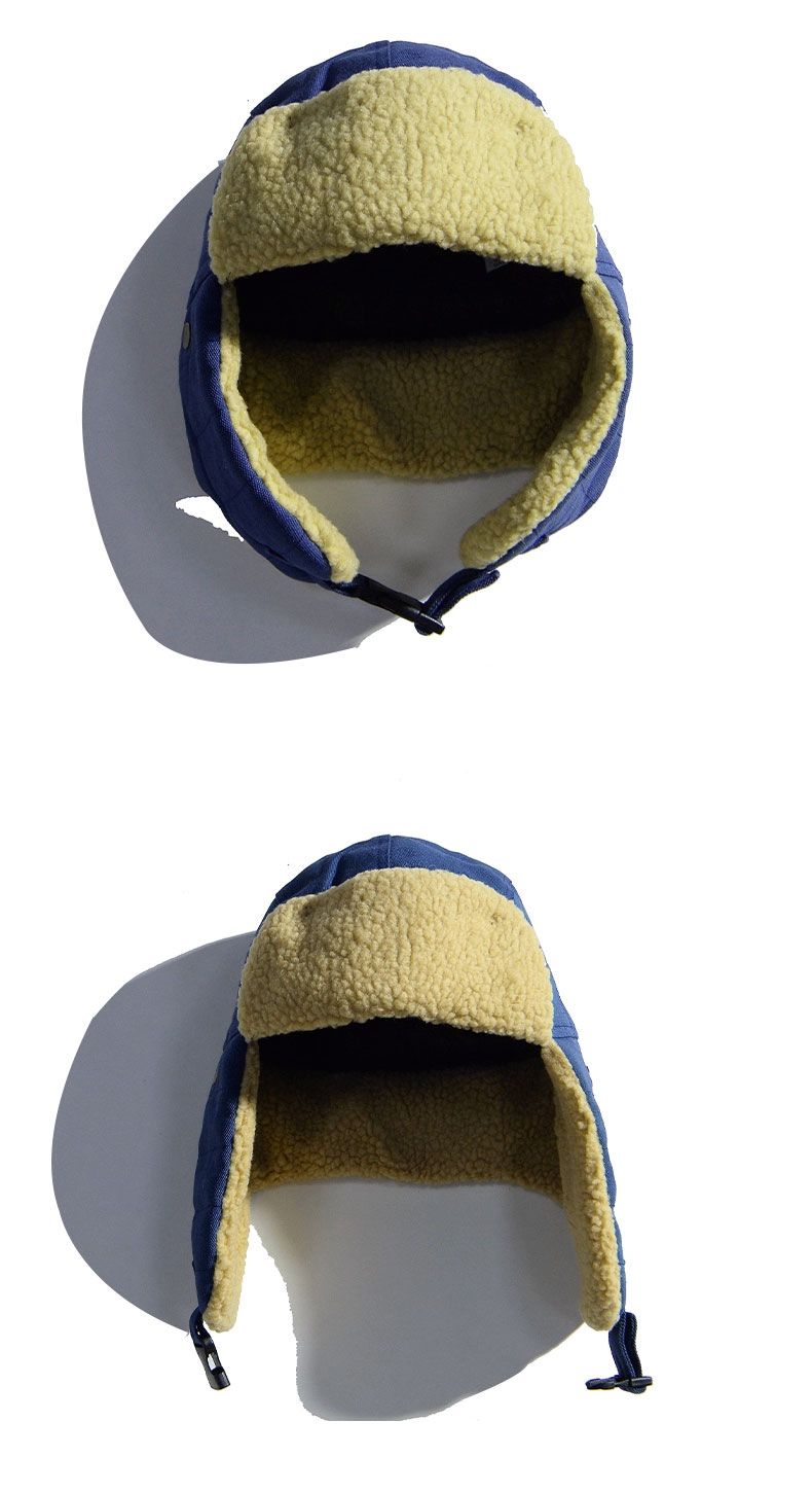 メンズ キャップ ボア裏地付き耳当て紐調節可能フライトキャップ