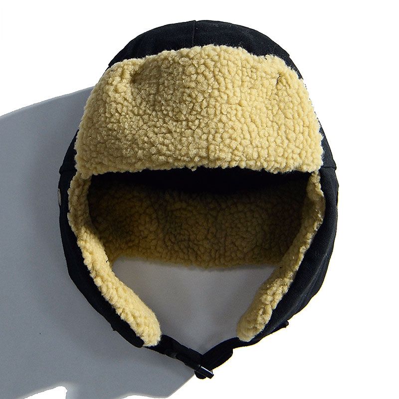 メンズ キャップ ボア裏地付き耳当て紐調節可能フライトキャップ