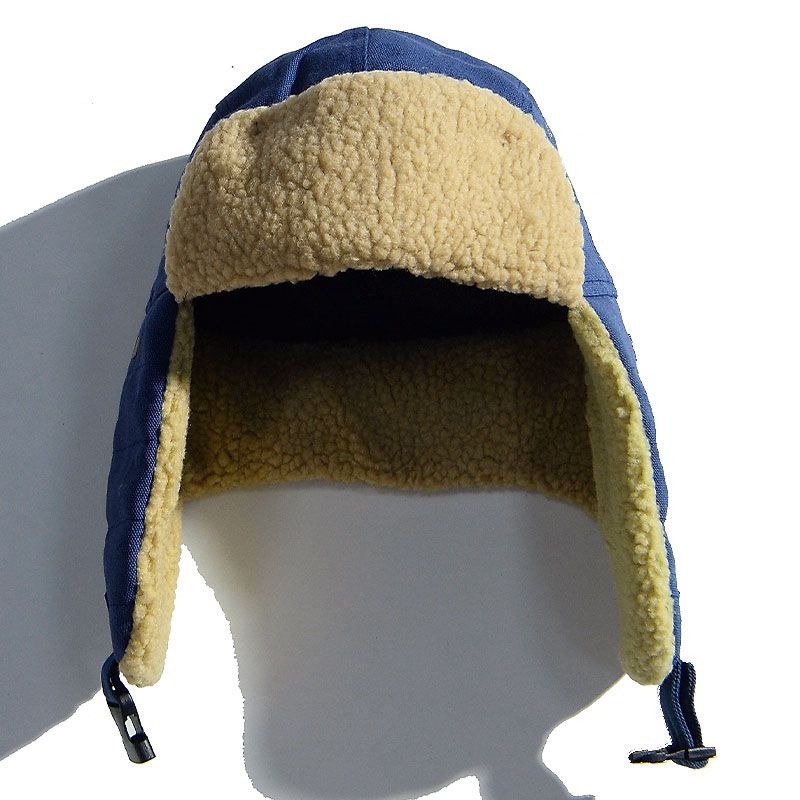 メンズ キャップ ボア裏地付き耳当て紐調節可能フライトキャップ