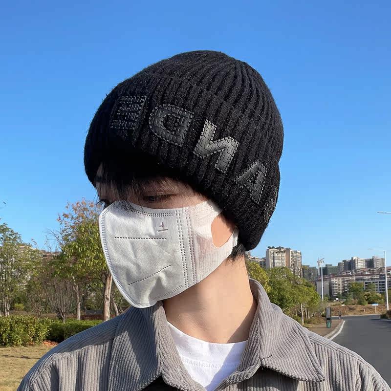 メンズ キャップ 立体リブ編み浅めフィットニット帽