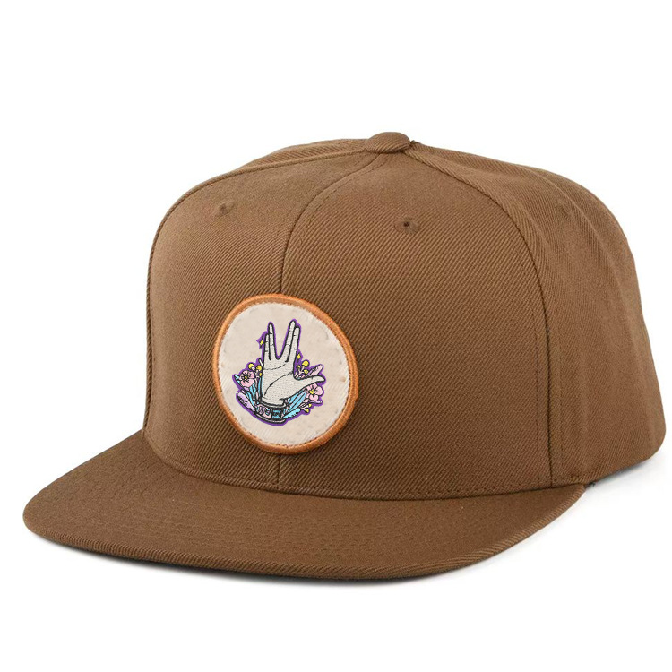 メンズ キャップ 刺繍ワッペン付きフラットつば野球帽