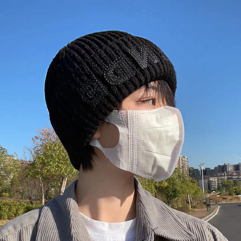 メンズ キャップ 立体リブ編み浅めフィットニット帽