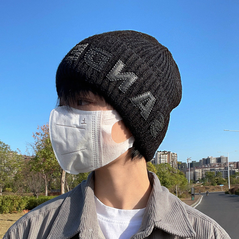 メンズ キャップ 立体リブ編み浅めフィットニット帽