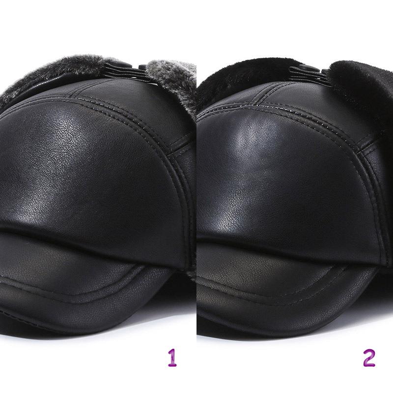 キャップ　メンズ メンズ 防寒 レザー調 ベースボールキャップ 全2色