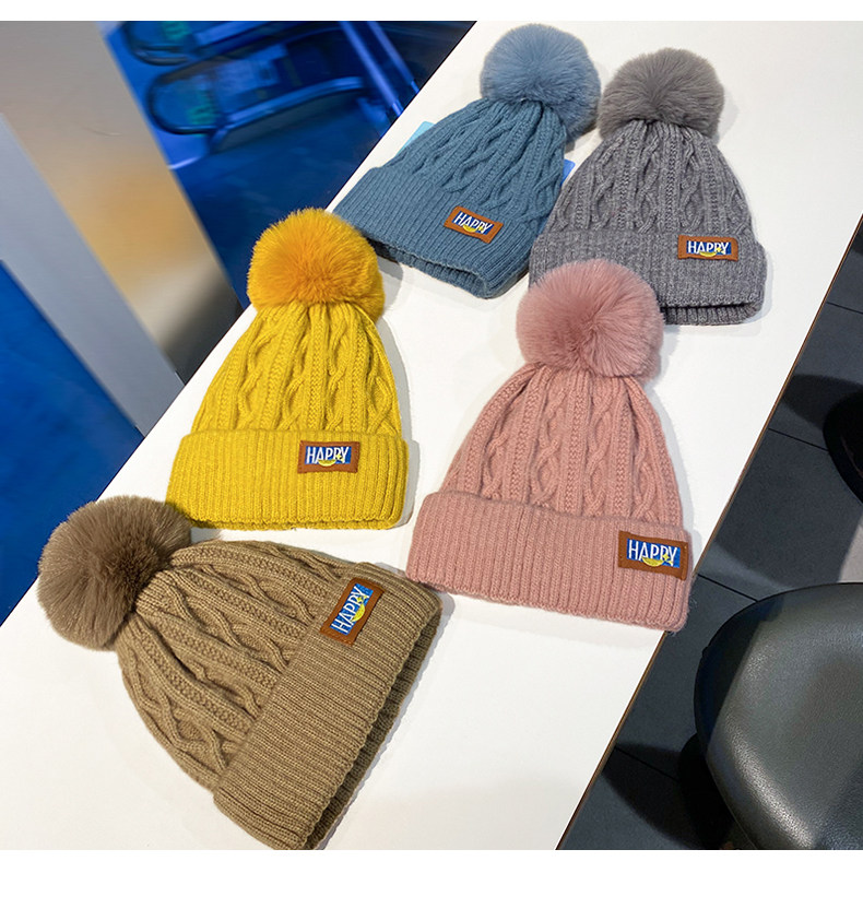 メンズ キャップ ケーブル編みボリュームボンボン付きニット帽