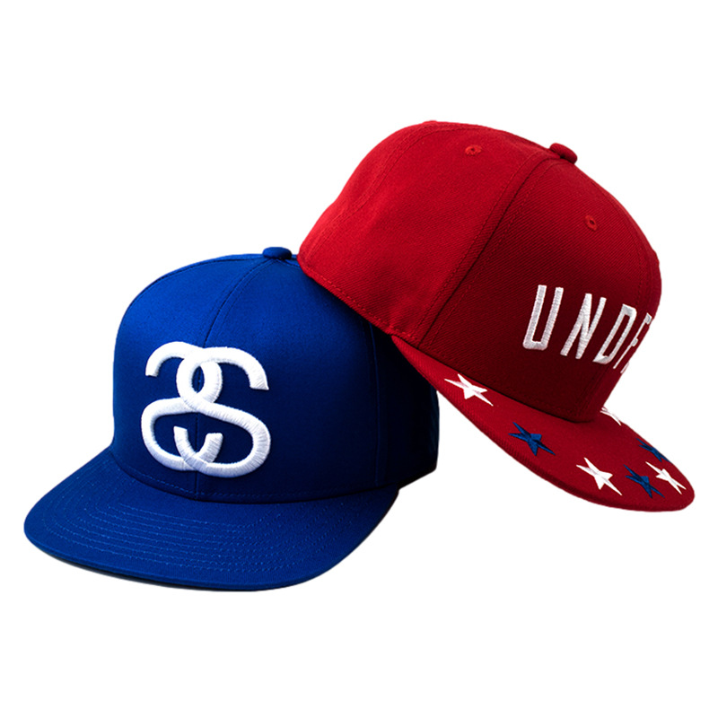 メンズ キャップ 文字刺繍入りフラットバイザーベースボールキャップ