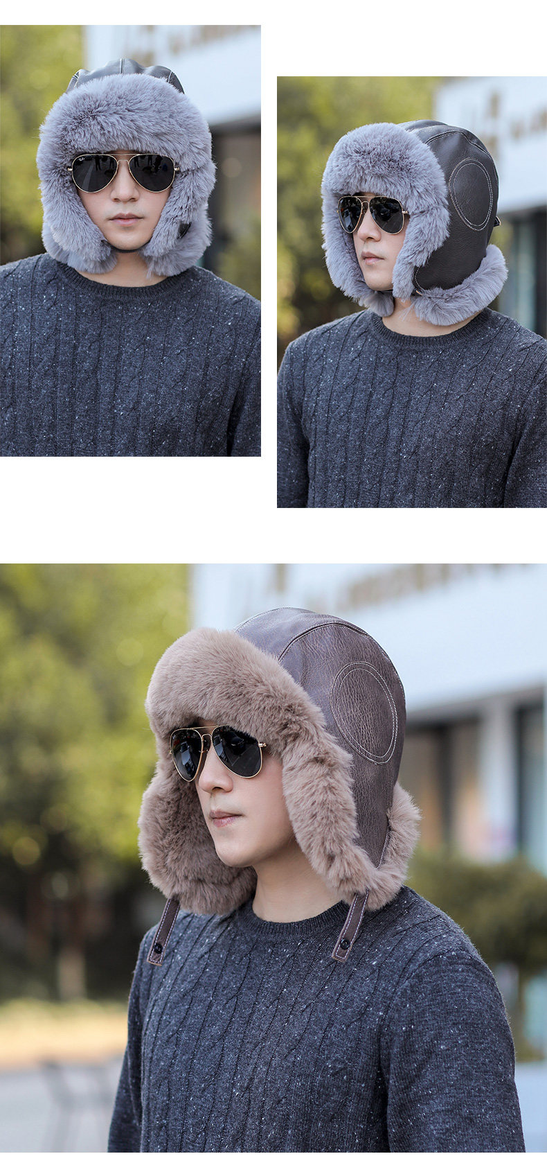 メンズ　キャップ　ファー　耳当て付き　防風　防寒　キャップ