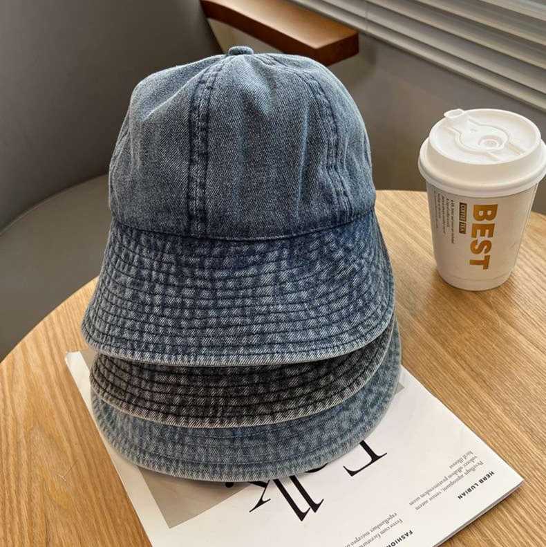 ランニングキャップ　キャップ  デニム生地のバケットハット