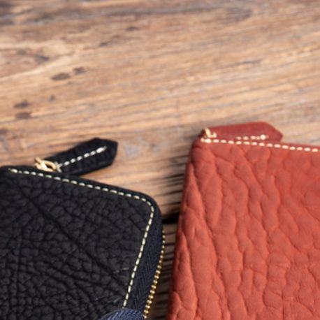 手縫い風ステッチ本革蛇腹式名刺入れ