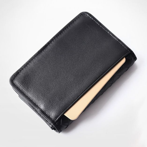 名刺入れ 編み込みデザイン本革名刺入れ