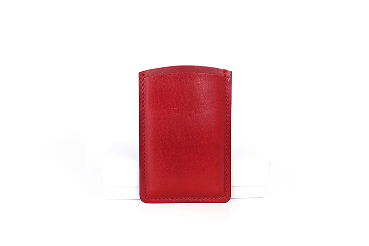 本革手縫いステッチ薄型名刺入れ