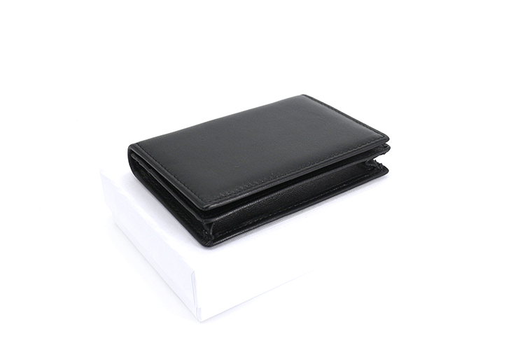 多機能牛革二つ折りビジネス名刺入れ