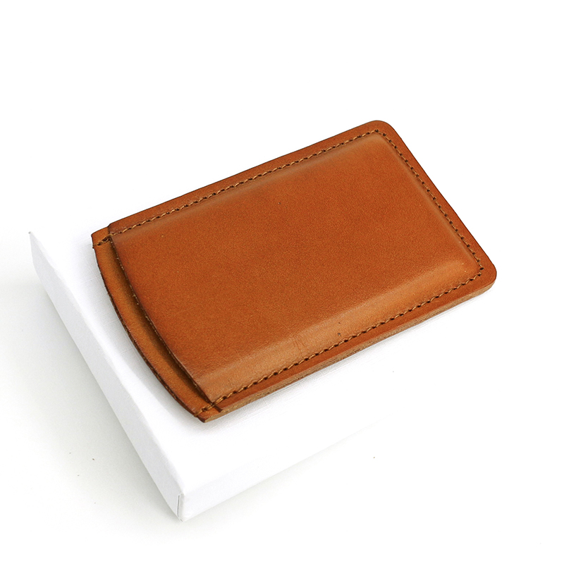 本革手縫いステッチ薄型名刺入れ