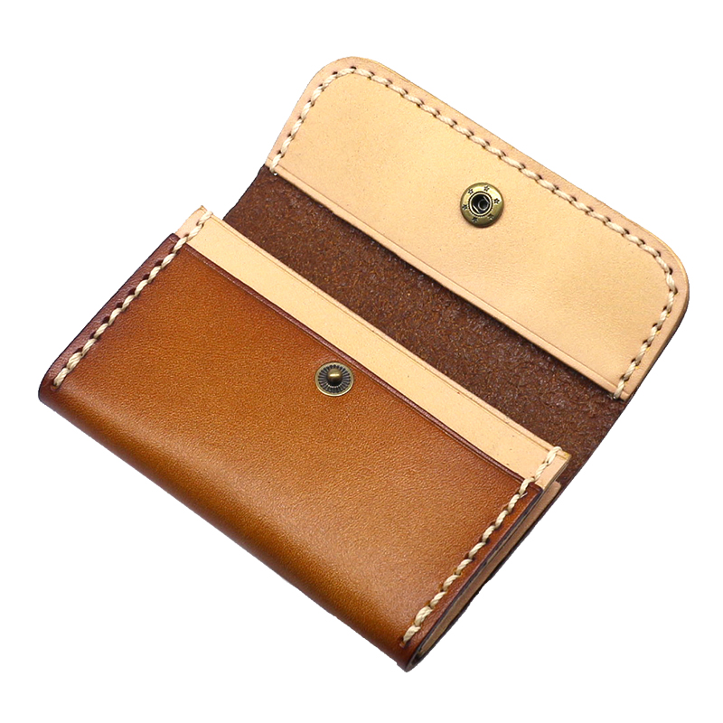 手縫いステッチ仕上げ本革名刺入れ