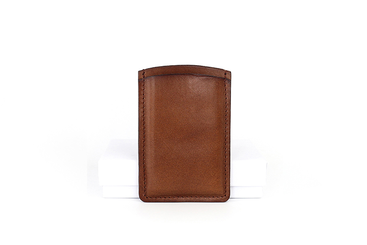 本革手縫いステッチ薄型名刺入れ