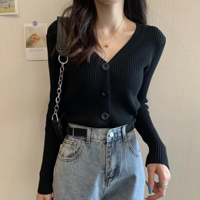 レディースカーディガン ショート丈リブニットカーディガン レディース 七色展開 大人気