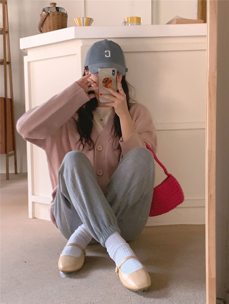 レディースカーディガン 春秋ミドル丈ニットカーディガン 暖かシンプルデザイン