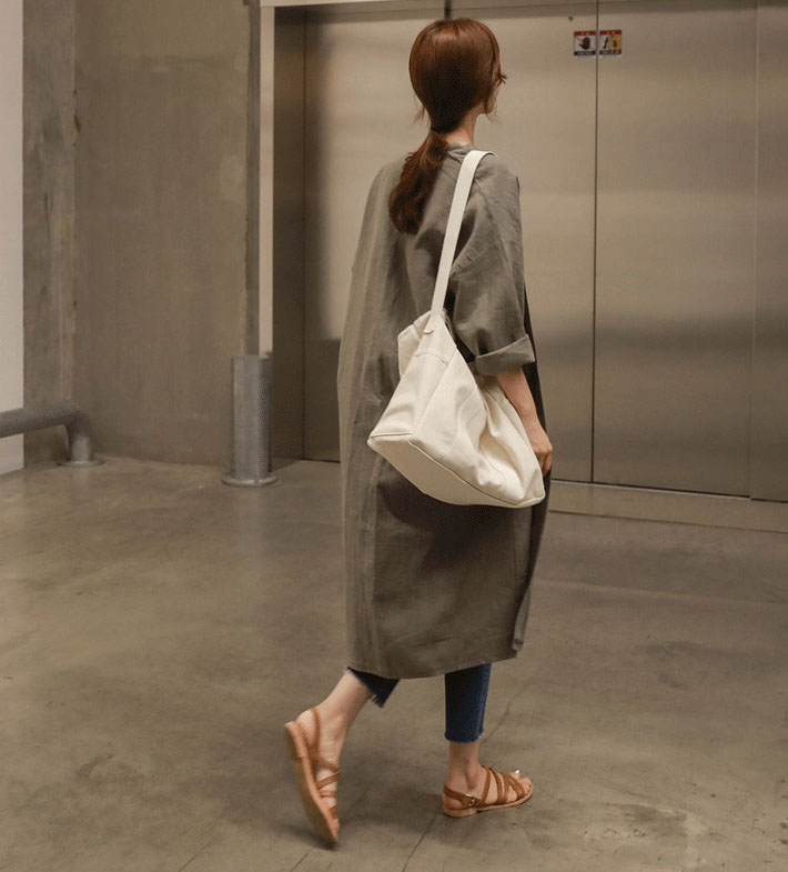 レディースカーディガン 秋冬新作 綿麻ロング丈カーディガン 薄手羽織り