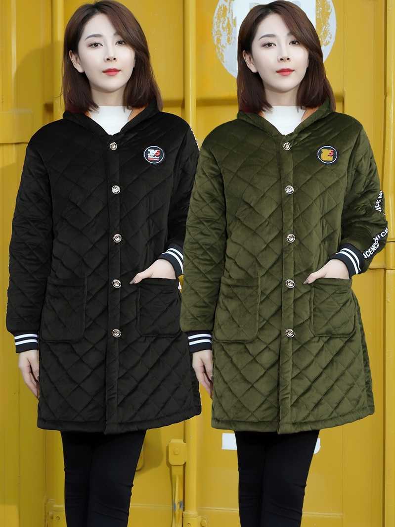レディースカーディガン キルティング中綿コート ロング丈